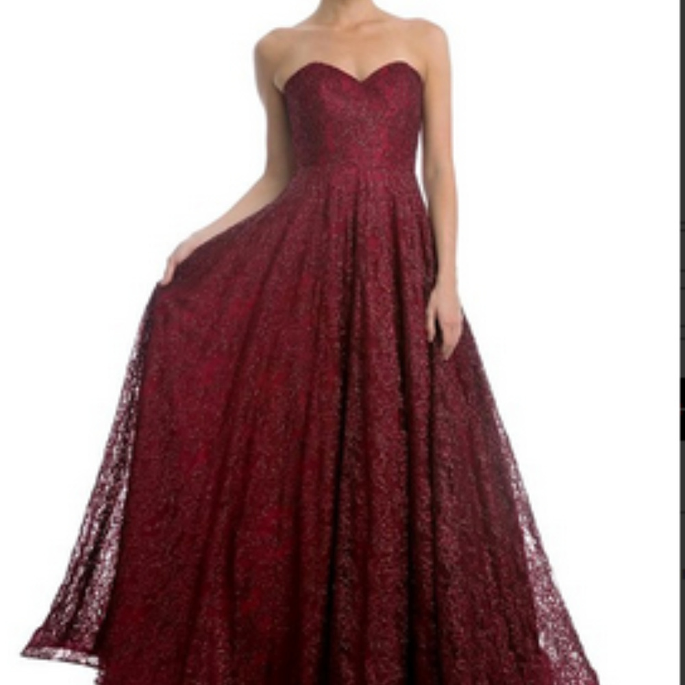 Strapless Evening A-Line long Dress